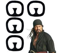 SDXCJY 4 Pcs Fake Moustache Self Adhesive Novelty Fancy Dress Moustache,False Facial Hair Gangster Fancy Dress Costume Accessory for Halloween Masquerade Parties Cosplay. (Black)