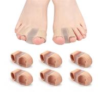 SDXCJY 6 PCS Bunion Corrector Toe Separators, Soft Silicone Gel 2-Loop Toe Straighteners, Effective Toe Spacers for Overlapping Toes Women Men. (Skin Colour)