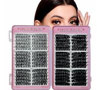 SDXCJY 600 Pieces Individual Eyelashes Natural Cluster Lashes 30+40+50+60+80+100D Mixed Trays Eyelashes DIY Eye Lashes Fluffy Eyelash Durable Eyelash for Girls and Women. (black)