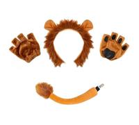 SDXCJY Lion Costume Set for All Ages - 4 Pcs Kit with Brown Headband, Gloves, Tail & Tutu Skirt, Perfect for Kids & Adults Cosplay,Halloween Birthday Carnival Stage Performance