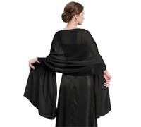 SDXCJY Silky Shawls and Wraps for Women, 200 * 70CM Lightweight Sheer Scarf for Wedding Party Evening Dresses (black)
