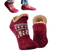 SDXCJY Slipper Socks for Women Men, Thick Sole Warm Fleece Lined, Fluffy Cosy Non Slip Grippers, Winter Indoor Home Bed Floor Socks (L, Adult, Women, One Size, Alpha, UK Footwear Size System, Medium)