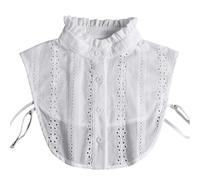 SDXCJY White Lace Collar Detachable Half Collar Women Sleeveless Blouse, Lace-up Dickey. (White)