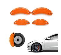 SDYAYFGE 4pcs With Logo Pattern Car Wheel Brake Caliper Cover Stickers For VW Caravelle 9 Seats 2014 2015 2016 2017 2018, Aluminum Brake Pads 3d Style Front Rear Exterior Body Kit,B Orange