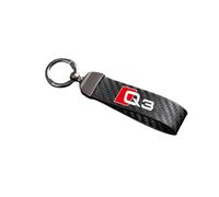 SDYAYFGE Anti Lost Car Keychain,for Audi Q3 Leather Fob Logo Emblems Keyring Replacement Swivel scratch proof Lanyard Accessory
