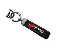SDYAYFGE Anti Lost Car Keychain,for Audi TTS Leather Fob Logo Emblems Keyring Replacement Swivel scratch proof Lanyard Accessory