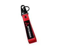 SDYAYFGE Anti Lost Car Keychain,for Mitsubishi Ralliart Cordia Pajero Lancer Eclipse Galant Mirage L200 nylon Fob Logo Emblems Keyring Replacement Swivel scratch proof Lanyard Accessory,B/Red