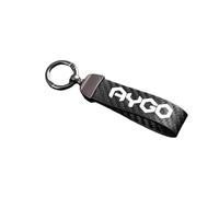SDYAYFGE Anti Lost Car Keychain,for Toyota Aygo Leather Fob Logo Emblems Keyring Replacement Swivel scratch proof Lanyard Accessory
