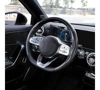 SDYAYFGE Car Walnut Wood Grain Coffee Color Solid Wood Steering Wheel Cover Suitable For Audi Q7 6 Seats 2006 2007 2008 2009-2023,Non-Slip Segmented Protective Cover Interior Accessories,F Black