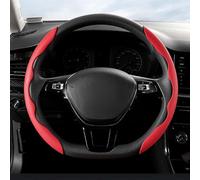 SDYAYFGE Car Walnut Wood Grain Coffee Color Solid Wood Steering Wheel Cover Suitable For Bentley Continental GT Coupe 2012 2013-2017,Non-Slip Segmented Protective Cover Interior Accessories,C Red