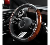 SDYAYFGE Car Walnut Wood Grain Coffee Color Solid Wood Steering Wheel Cover Suitable For Benz A Class W177 Hatchback 2019 2020-2023,Non-Slip Segmented Protective Cover Interior Accessories,B Glossy