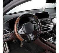 SDYAYFGE Car Walnut Wood Grain Coffee Color Solid Wood Steering Wheel Cover Suitable For Benz AMG GT 2 Seats 2015 2016 2017-2021,Non-Slip Segmented Protective Cover Interior Accessories,A Matt