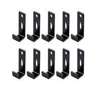SdydudCyb 10Pcs Grid Wall Hooks - Heavy Duty Iron Grid Panel Hooks, Black Universal L-Shaped Hangers for Wire Grid Wall, Garage, Retail Display & Closet Organization (Black)