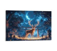 SDYFERBX Magical Deer in The Forest Poster Poster Decorative Painting Canvas Wall Posters And Art Picture Print Modern Family Bedroom Decor Posters 16x24inch(40x60cm)