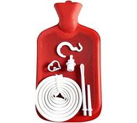 SDYGDB 6Pcs Enema Bag Kit Rubber Enema Cleaner Includes 2L Hot Water Bottle 4.9ft Hose Controlled Water Flow Valve 2 Syringe Pipe Hook Water Coffee Enema Kit for Colon Detox Cleanse Enemas(red)