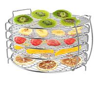 SDYGDB Dehydrator Stand 304 Stainless Steel Dehydrator Rack Compatible with Foodi 6.5qt and 8qt Air Fryer 5-Layer Dehydrator Holder Tray with 5 Stackable Sheets for Fruits Beef Jerky(5th floor)