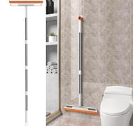 SDYGDB Floor Squeegee 56in Household Broom with 4 Removable Poles 180-Degree Adjustable Knuckle Joint Floor Wiper for Shower Bathroom Kitchen Water Foam Cleaning(Graphic payment)