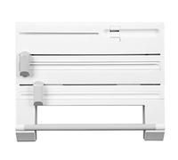 SDYGDB Kitchen Wrap Dispenser with Cutter 6 In 1 Foil and Plastic Wrap Organizer with Roll Holder Sauce Bottle Storage Holder Wall Mounted Reusable Wrap Organizer for Kitchen Drawer Easy Installation