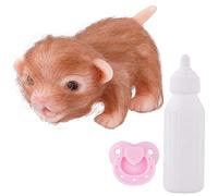 SDYGDB Reborn Puppy Doll - 4 Inch Soft Silicone Dog Toy with Feeding Bottle for Kids Aged 3+