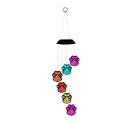 SDYGDB Solar LED Wind Chime Lamp Paw Print Solar Wind Chime IP65 Waterproof Dog Cat Pet Pawprint Solar Hanging Light Color Changing Solar Wind Chime Lamp for Outdoor Patio Garden