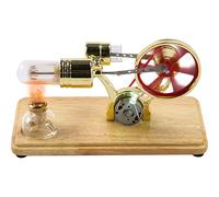 SDYGDB Stirling Engine Motor Kit Steam Heat Electricity Power Generator with LED Light Educational Hot Air Stirling Engine Motor Model Learning Science Experiment Toys for Kids Students(golden)
