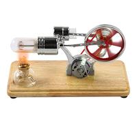 SDYGDB Stirling Engine Motor Kit Steam Heat Electricity Power Generator with LED Light Educational Hot Air Stirling Engine Motor Model Learning Science Experiment Toys for Kids Students(silver)