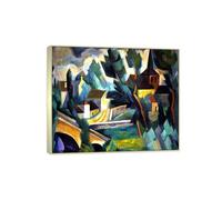 SDYSKKUG André Lhote Famous Wall Art for Living Room. Canvas Prints. French Landscape. Artwork Painting Reproduction Modern Home Decor 85x70cm Silver Frame