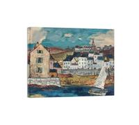 SDYSKKUG Anne Estelle Rice Wall Art Picture. Famous Canvas Prints. Brittany Landscape. Artwork Painting for Living Room Bedroom Home Decor 60x50cm Inner Framed