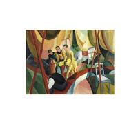 SDYSKKUG August Macke Famous Wall Art for Living Room. Circus. Canvas Artwork Picture. Prints Reproduction Modern Home Decor 100x70cm Unframed