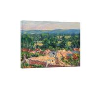 SDYSKKUG Claude Monet Wall Art Picture. Famous Canvas Prints. Village of Giverny. Artwork Painting for Living Room Bedroom Home Decor 50x40cm Inner Framed