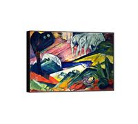 SDYSKKUG Franz Marc Wall Art Picture. Dream. Abstract Canvas Prints. Modern Artwork Painting for Living Room Bedroom Home Decor 115x80cm Black Frame
