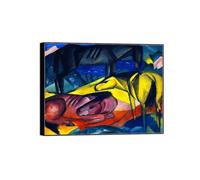 SDYSKKUG Franz Marc Wall Art Picture. Three Horses 2. Abstract Canvas Prints. Modern Artwork Painting for Living Room Bedroom Home Decor 50x40cm Black Frame