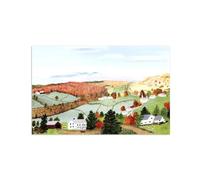 SDYSKKUG Grandma Moses Wall Art Picture. Famous Canvas Prints. August. Artwork Painting for Living Room Bedroom Home Decor 50x30cm Unframed