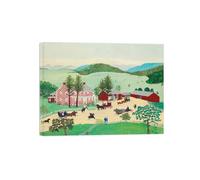 SDYSKKUG Grandma Moses Wall Art Picture. Famous Canvas Prints. Old Checkered House. Artwork Painting for Living Room Bedroom Home Decor 40x30cm Inner Framed