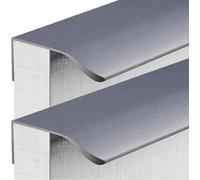SDyudDS Concealed Door Handles, Aluminum Wardrobe Kitchen Concealed Handles Finger Edge Pull DrawerHandles Knobs Brushed Grey 2 Pieces(Hole Distance 512mm)
