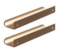 SDyudDS Concealed Door Handles, Concealed Handles Wardrobe Kitchen Cupboard Finger Edge Pull Bronze Colour 2 Pieces(Hole Distance 64mm)