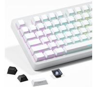 SDYZ XVX White Keycaps - Side Print PBT Keycap Set, Double Shot Shine Through Custom Keycaps, PBT Keycaps OEM Profile 136 Keys, Minimalist Style Phantom Keyboard Keycap for Mechanical Keyboards