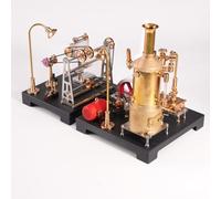 SE-03 DIY Stationary Mill Steam Engine and GF-01Workshop Model Kit, Working Miniature Engine With Generator And Lamp Stand, Build Your Own Retrol Engines (135+PCS)