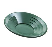 SE 14 Inch Gold Panning Pan - Dual Riffles for Easier Mining and Prospecting, Green