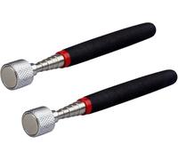 SE 30-Inch Telescopic Magnetic Pick-Up Tools with 15-lb Pull Capacity, 2-Pack - Extendable Stainless Steel Shaft, Cushioned Grip - 8036TM-NEW-2