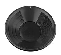 SE 8 Inch Gold Panning Pan - Dual Riffles for Easier Mining and Prospecting, Black