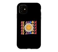 Se Amable Be Kind In Spanish Retro SunFlower Groovy Teacher Case for iPhone 11