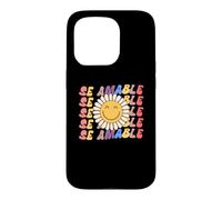 Se Amable Be Kind In Spanish Retro SunFlower Groovy Teacher Case for iPhone 15 Pro