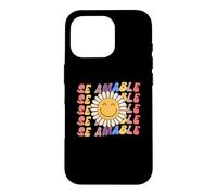 Se Amable Be Kind In Spanish Retro SunFlower Groovy Teacher Case for iPhone 16 Pro