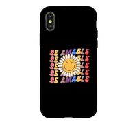 Se Amable Be Kind In Spanish Retro SunFlower Groovy Teacher Case for iPhone X/XS