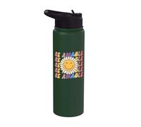 Se Amable Be Kind in Spanish Retro Sunflower Groovy Teacher Stainless Steel Insulated Water Bottle
