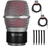 sE Electronics - V7 MC2 Mic Capsule for Sennheiser Wireless - Bundle with 2 XLR Cables and 5 Cable Ties (Silver)