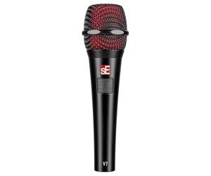 SE ELECTRONICS V7 Push-to-Talk Dynamic Microphone for Singing, Speech & Studio Recording - XLR Handheld Professional Microphone with Supercardioid Aluminum Voice Coil for Huge Gain Before Feedback
