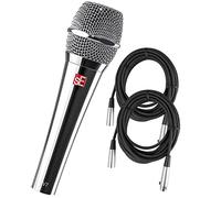 sE Electronics V7 Studio Grade Handheld Microphone Supercardioid Chrome with 2 XLR Cables