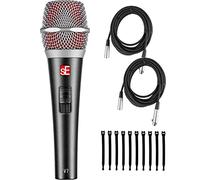 sE Electronics V7 Switch Supercardioid Dynamic Handheld Microphone - Bundle with 2 XLR Cables and 10 Cable Ties